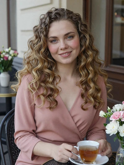 Elena, 27, Russian woman from Krasnodar with curly blonde hair looking for love
